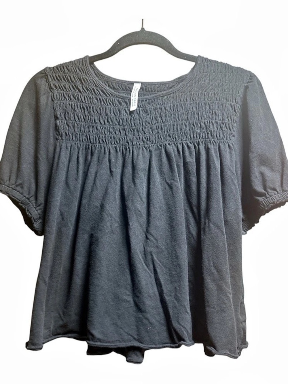 American Eagle Smocked Short Sleeve Top